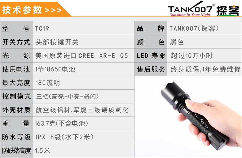 選購強(qiáng)光手電筒什么品牌好？探客TANK007手電筒生產(chǎn)廠家